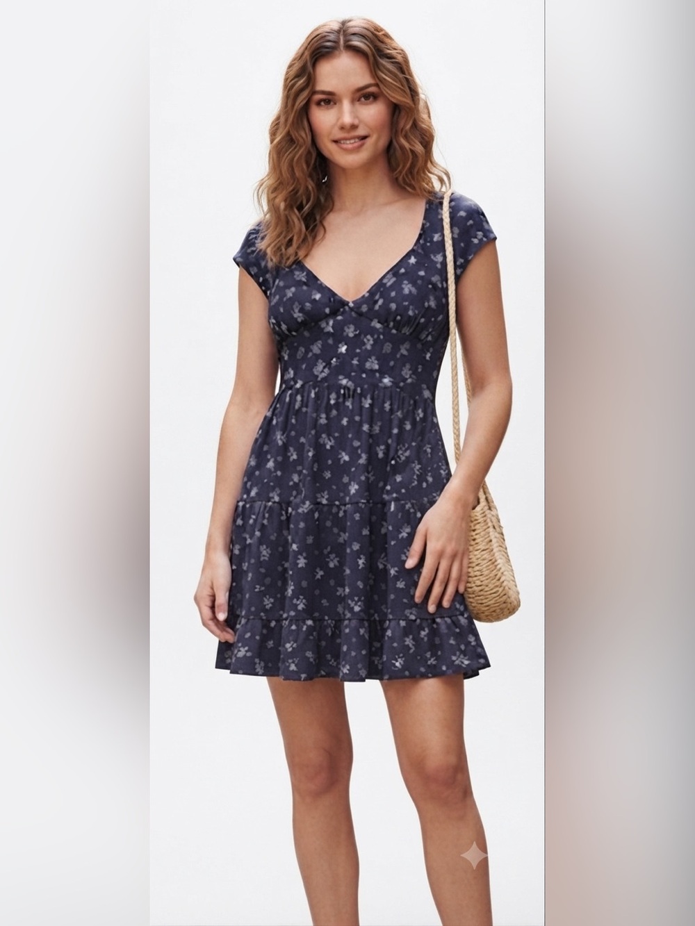 Derek Heart Navy Blue Floral Mini Dress